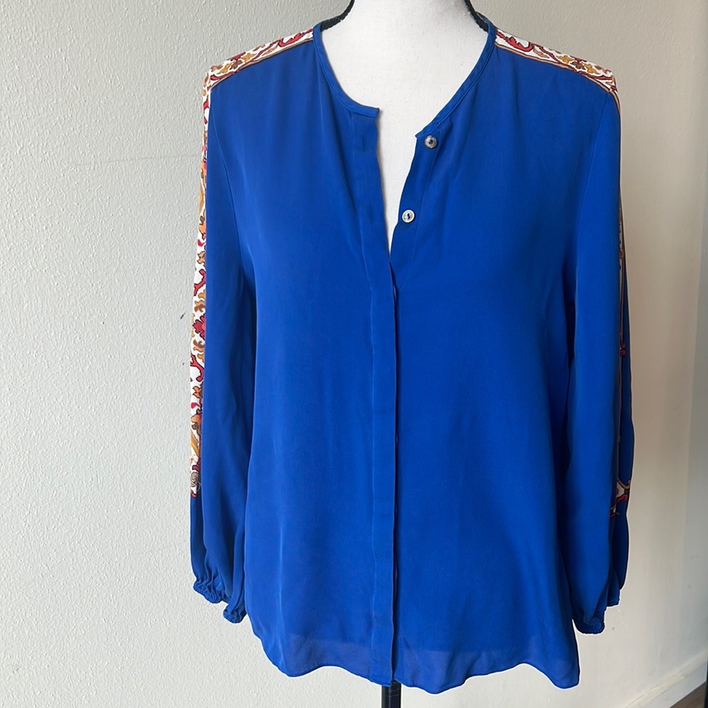 Kobi Halperin Royal Blue Blouse with Accents
